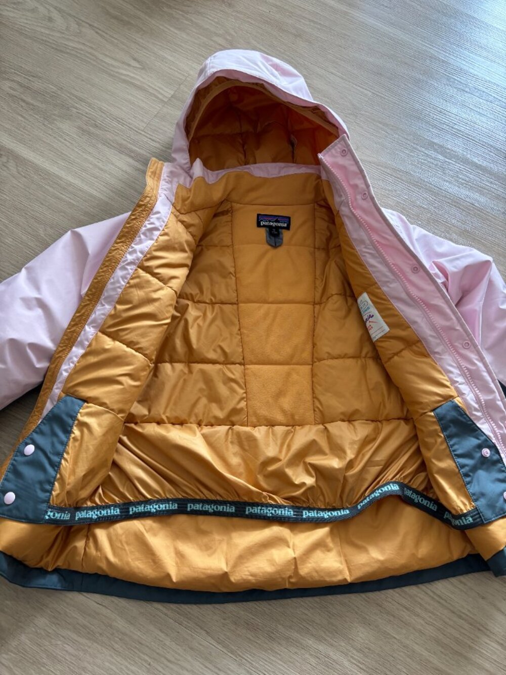 Patagonia Powder Town Insulated Ski Jacket Girls Kids Peaceful Pink Size Medium - Picture 6 of 8